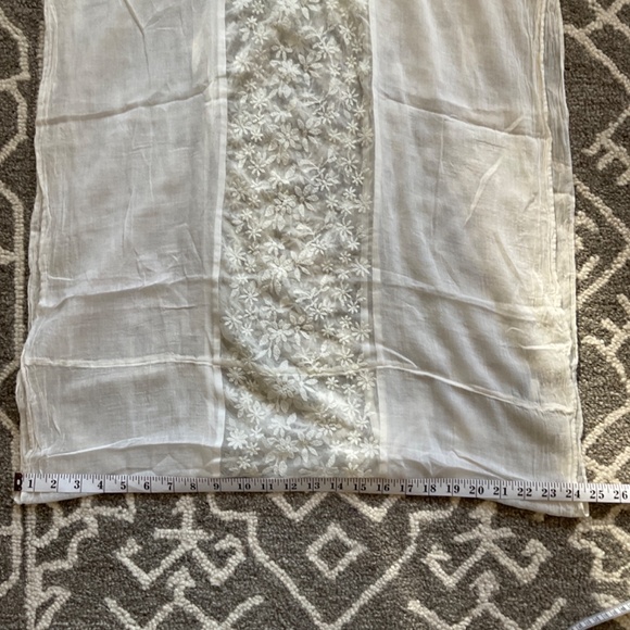 AERIE Scarf White Lace Cotton Cowl Round - Picture 4 of 5